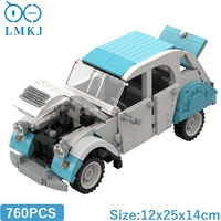 moc citroened 2cv dolly simulation car collection model building blocks diy bricks educational toys for kids xmas gifts 760pcs