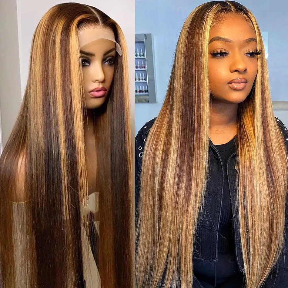 

Выделяющий парик 13x4, прямые человеческие волосы на шнурке, парики для женщин, цветные человеческие волосы с эффектом омбре, предварительно ...