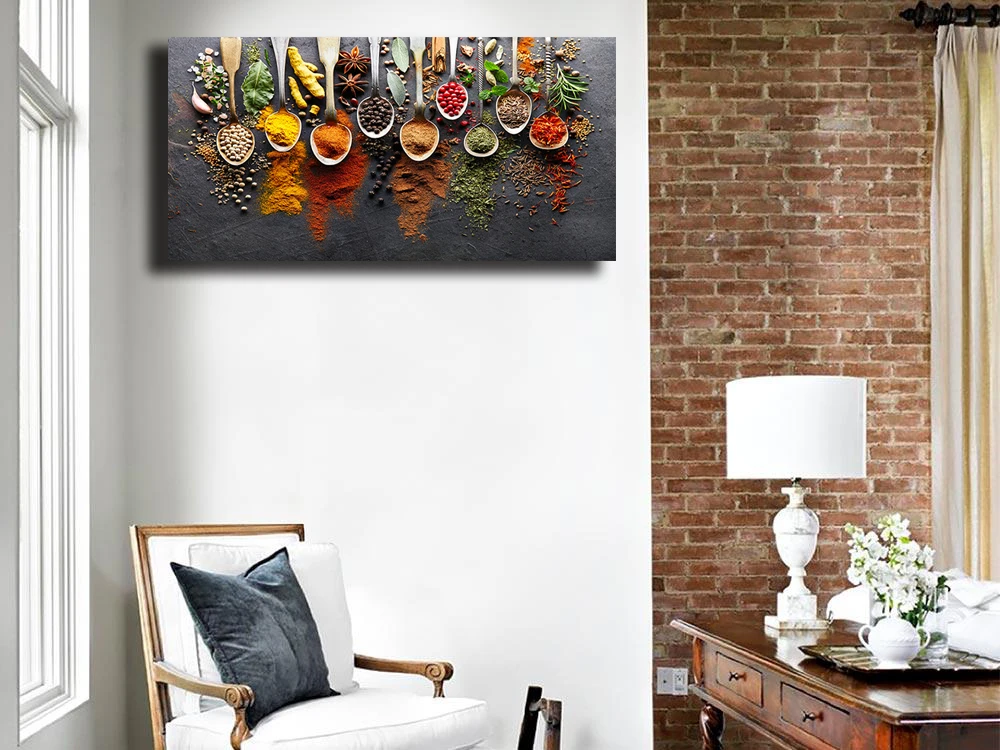 

Modern Especias Wall Art Picture and Print Spices Poster for Kitchen Dining Room Decor Unframed Canvas Painting