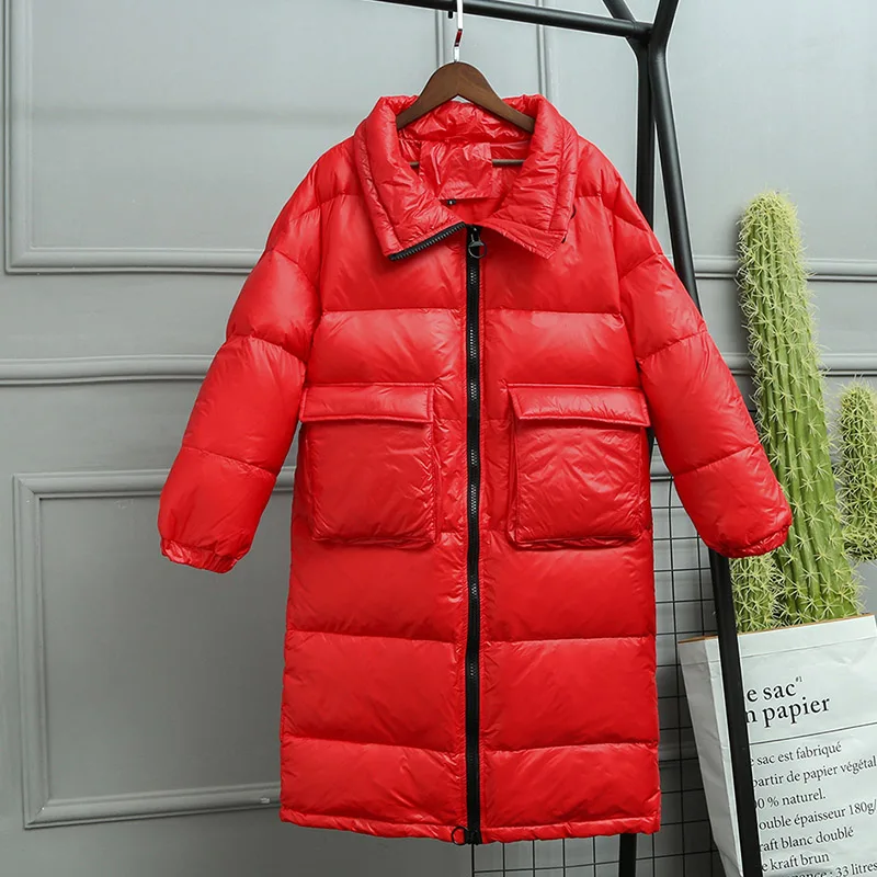 Fitaylor новая зимняя свободная длинная куртка Женская пуховая женская белая на