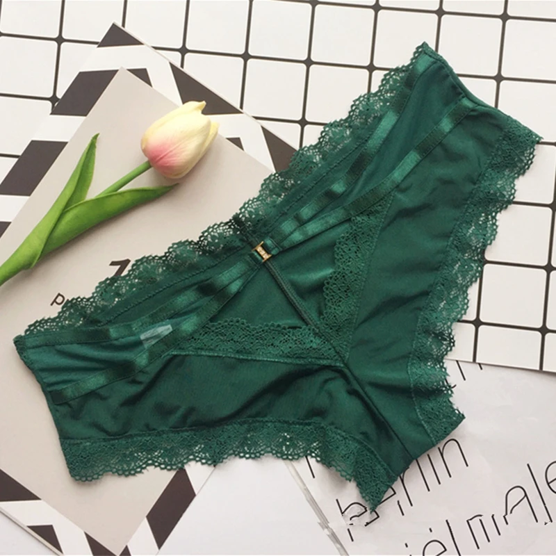 Трусики женские кружевные бесшовные с низкой посадкой и бантиком|Женские