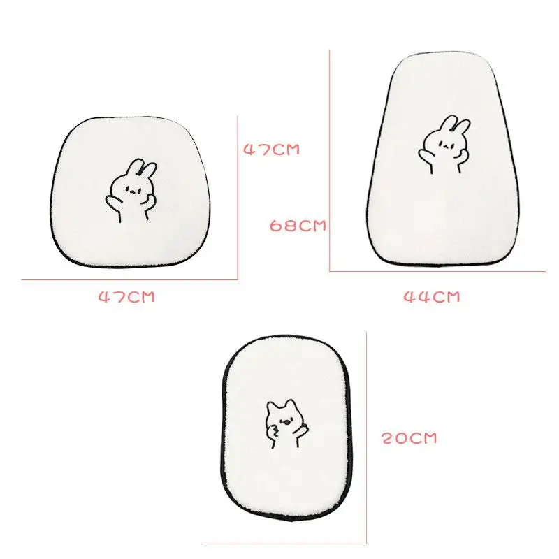 

Car Cartoon Lamb Wool Seat Cushion Car Cute Backrest Comfortable Soft Breathable Seat Armrest Cushion Mats Auto Interior Kits