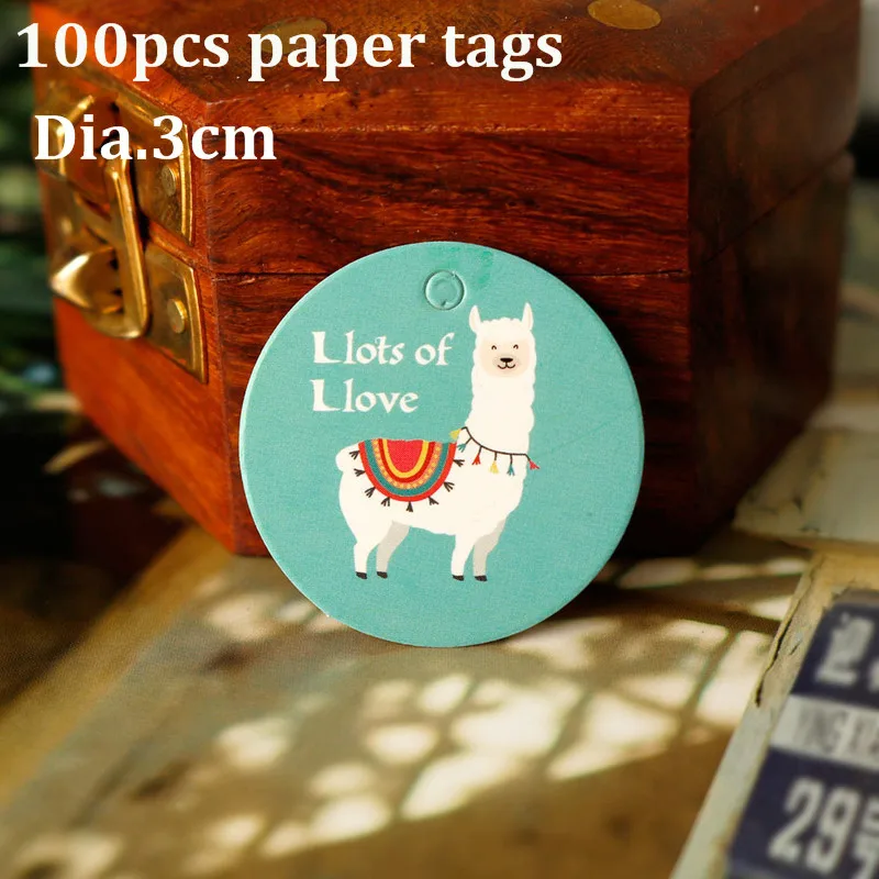 llama 100pcs Спасибо ярлык для подарка своими руками Единорог лама Русалка Роза дизайн Свадебная вечеринка бумажные бирки Упаковка Этикетка декоративные бумажные бирки - Цвет: llama 100pcs