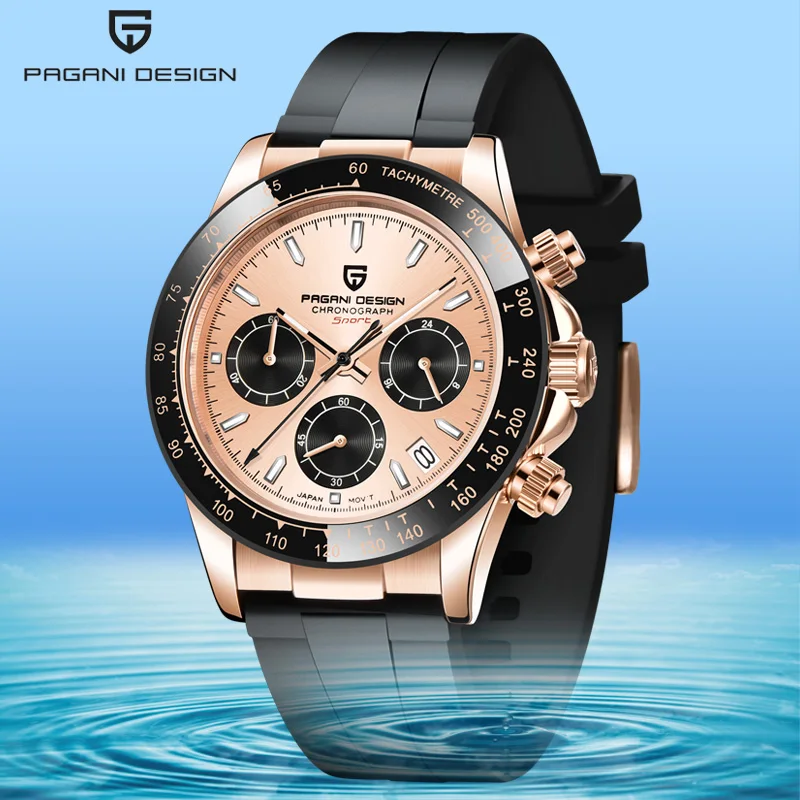 Часы наручные PAGANI Мужские кварцевые спортивные из нержавеющей стали с