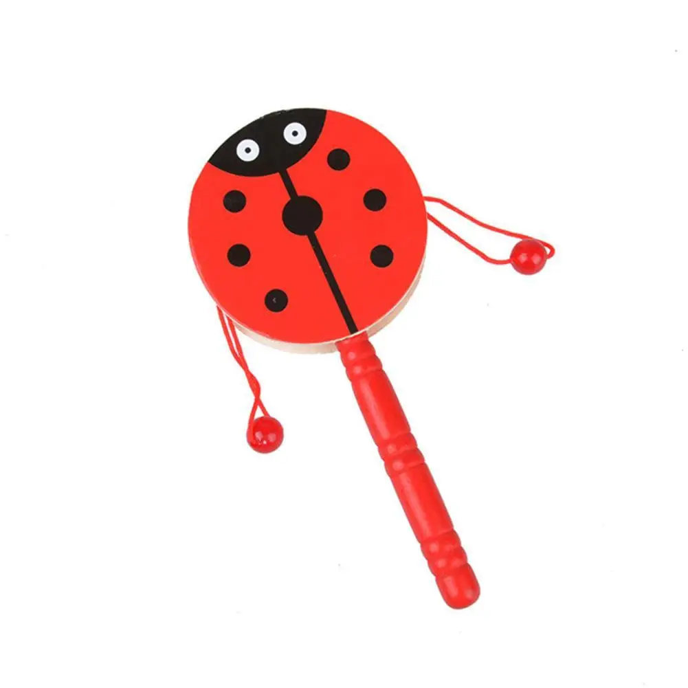 

Cartoon Animal Wooden Handheld Musical Education Rattle Drum Shaker Baby Toy