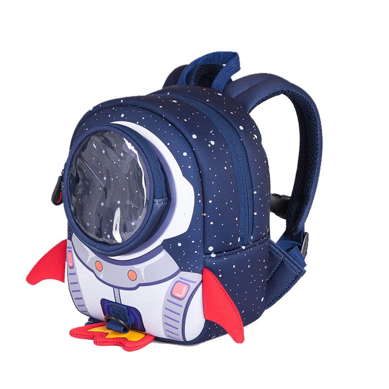 Детский школьный ранец с мультипликационным рисунком для девочек и ракет, сумка с защитой от потери для мальчиков, рюкзак высокого качества...