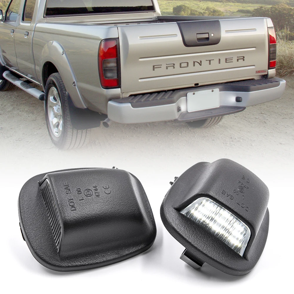 2Pc LED License Number Plate Light For Nissan Xterra（Roniz）WD22 1999-2004 For Frontier Navara NP300 D22 1998-2004