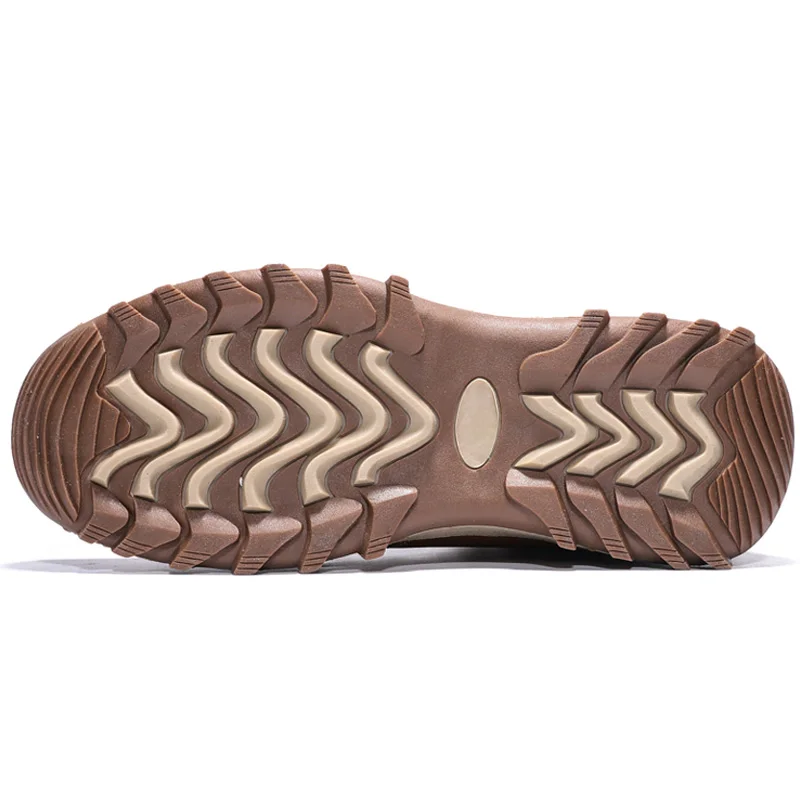 Брендовые зимние мужские ботинки плюшевые теплые кожаные водонепроницаемые