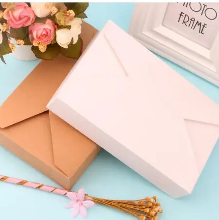 

20Pcs Brown & White Envelope Box Gift Box Packaging for Sweets Candies Paper Box For Cookie Presents Carton Caixa