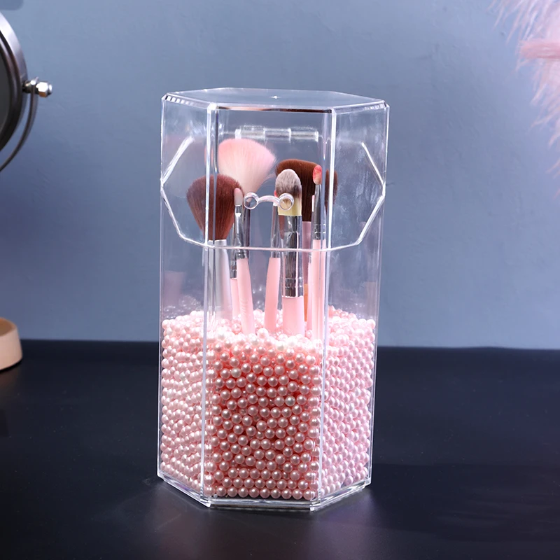 Шестигранный пластиковый органайзер для макияжа коробка хранения косметики