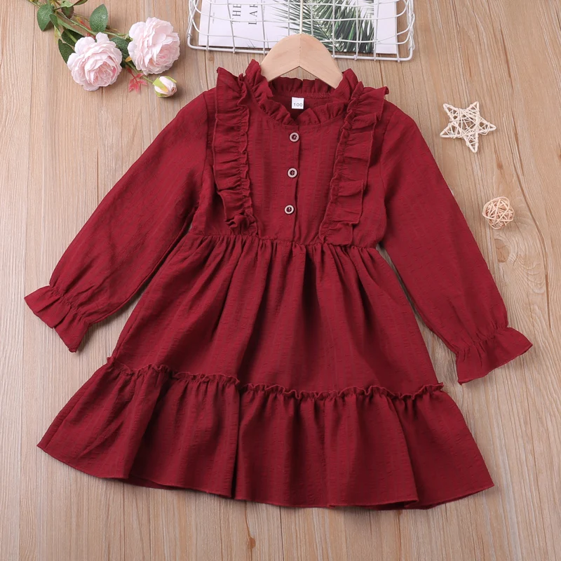 

Spring and Autumn Long Sleeve New Year Christmas Dress For Girl Clothes Children Dress Baby Girl Clothes