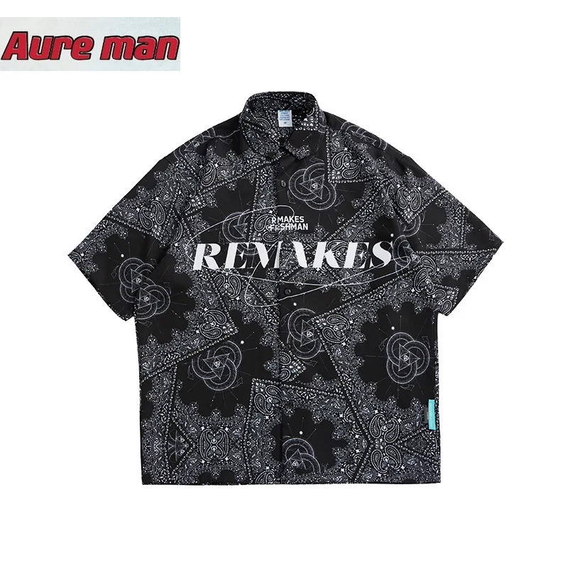 

Men's Clothing | 2021 Spring and Summer New Street Paisley Digital Full Printing Loose Short Sleeve Men's Clothing Printed Shirt
