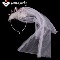 event party hat wedding events bridal veil on tiara fun bride hair accessories bachelorette hens supplies 2021 new design