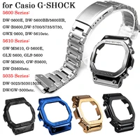 stainless steel watch band casebezel for g shock dw56005610 gw5600e dwgw5000 dw5035 men watches accessories strap with tools