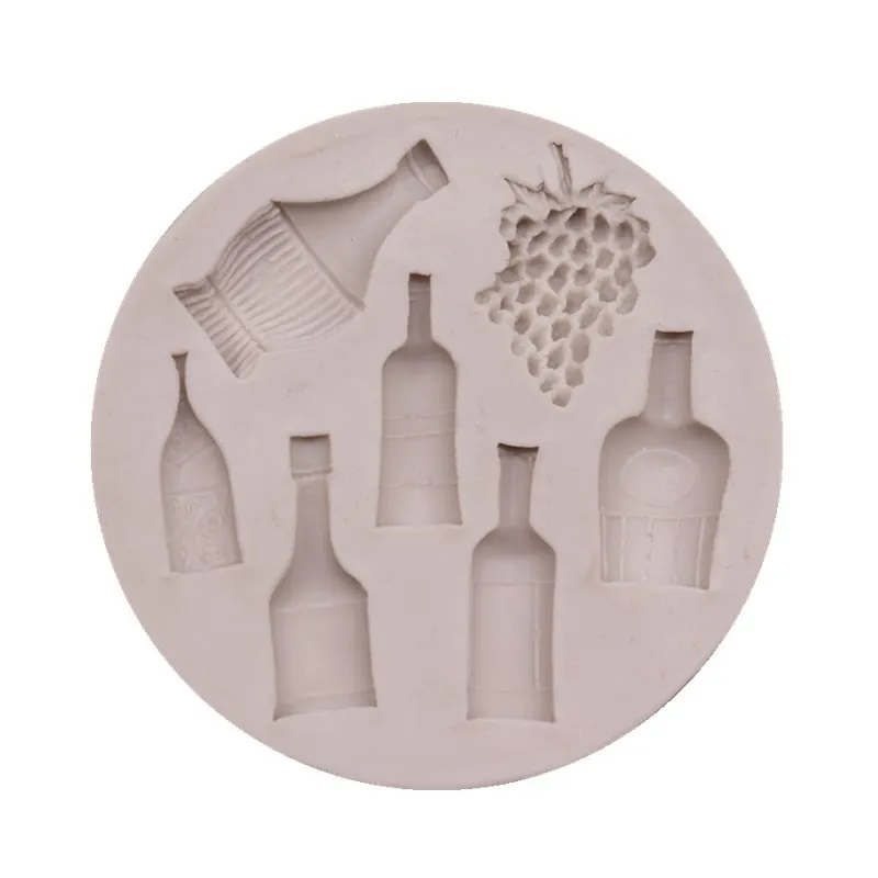 

Cake Tools wine bottle grape pot silicone mold Decorating Cupcake decorating Gumpaste fondant tool mould Kitchen Baking Moulds