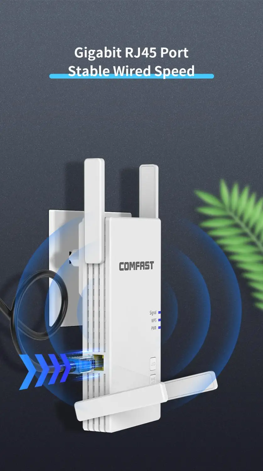 2100Mbps Gigabit Long Range Extender 802.11ac Wireless WiFi Repeater Wi Fi Booster 2.4G/5Ghz Wi-Fi Amplifier router Access Point |