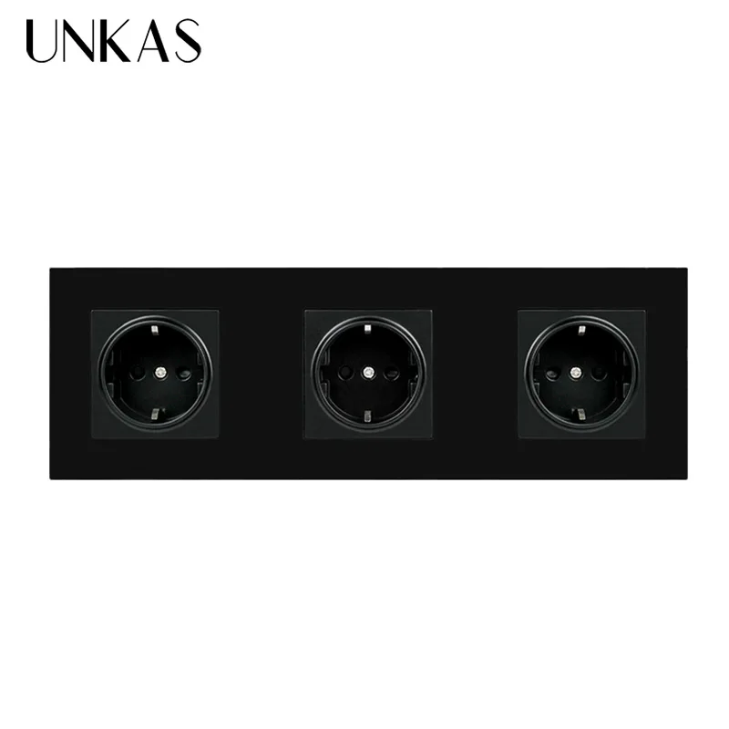 Тройная Розетка UNKAS Белая настенная панель из поликарбоната 258 х86 мм с