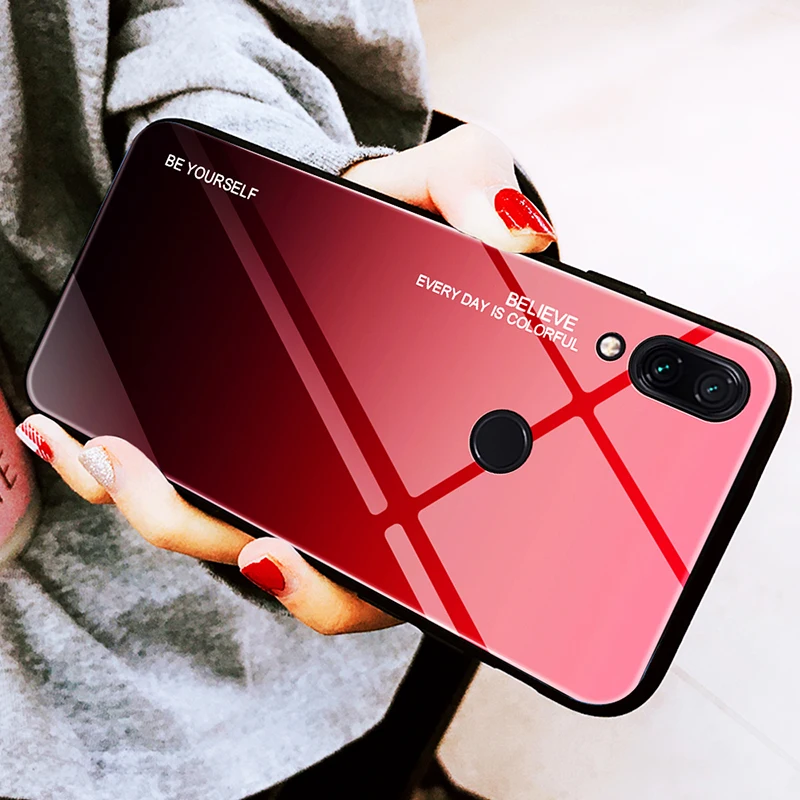 Фото Чехол из закаленного стекла для Xiao mi Pocophone F1 A1 5X A2 6X цветной градиентный чехол Red 5 Чехол из закаленного стекла для Xiao mi Pocophone F1 A1 5X A2 6X цветной градиентный чехол Red 5