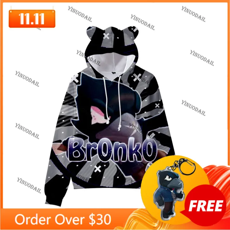 

Cartoon Star Mecha Crow Shooter Shark Cute Cat Ear Kids Hoodie Boys Girls Jacket Tops Shoot Shooting Game 3D Sweatshirt