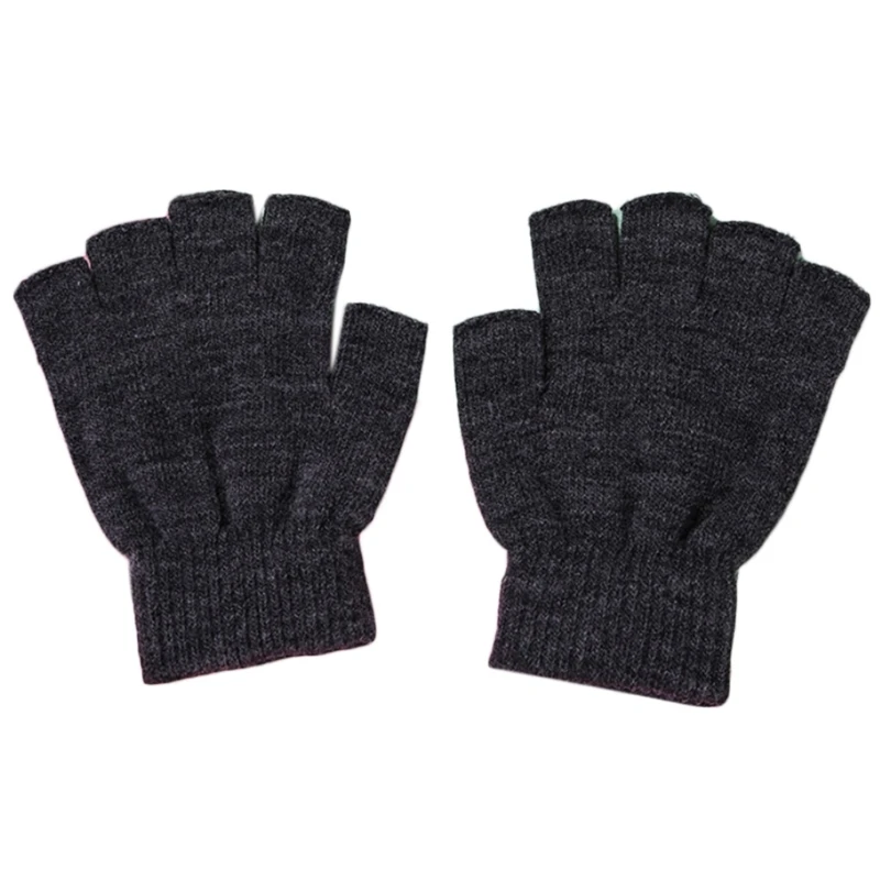 6 пар в партии Унисекс для мужчин и женщин Зимние вязаные перчатки без пальцев