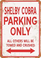 wallcolor 812 metal sign shelby cobra parking only vintage look