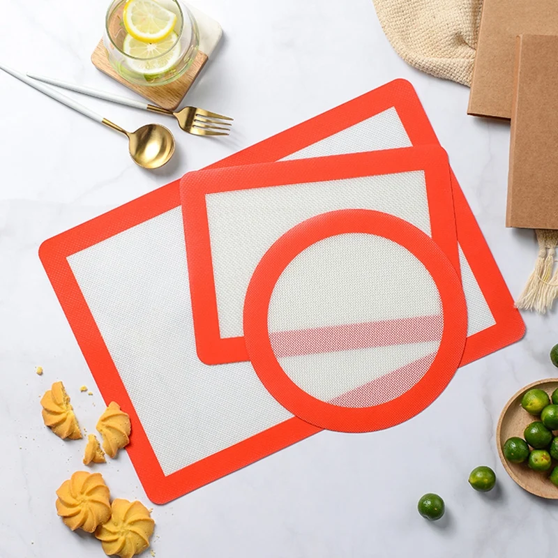 

3 PCS Silicone Fiberglass Baking Mat Non-Stick DIY Cake Cookie Food Bakeware Mat Pads Silicone Roast Tool Accessories