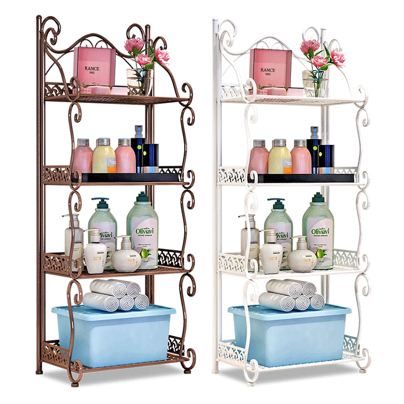 Полка для ванной комнаты напольный туалет из кованого железа многослойная