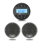 Морской ресивер, стерео Водонепроницаемый Bluetooth Лодка Радио Аудио Системы Media Player FM AM MP3 плеер + 3 дюймов морской Динамик для RV для ванной бассейна
