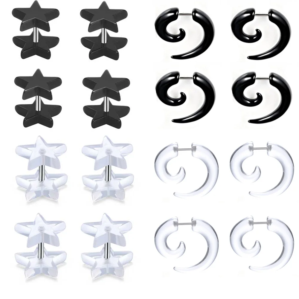 1 пара Акриловые Поддельные жук Спираль Конус носилки для расширителей датчик