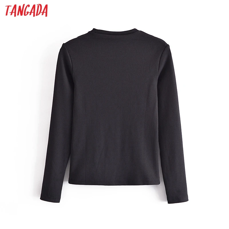 

Tangada Women Vintage Shoulder Off T Shirt Long Sleeve O Neck Tees Ladies Casual Tee Shirt Street Wear Top QN82