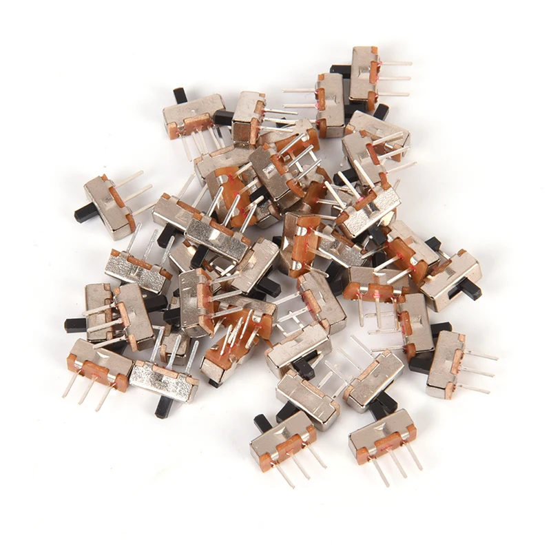 40 шт. 3Pin PCB панель 2 положения SPDT 1P2T мини вертикальные тумблеры SS12D00G3 скользящий
