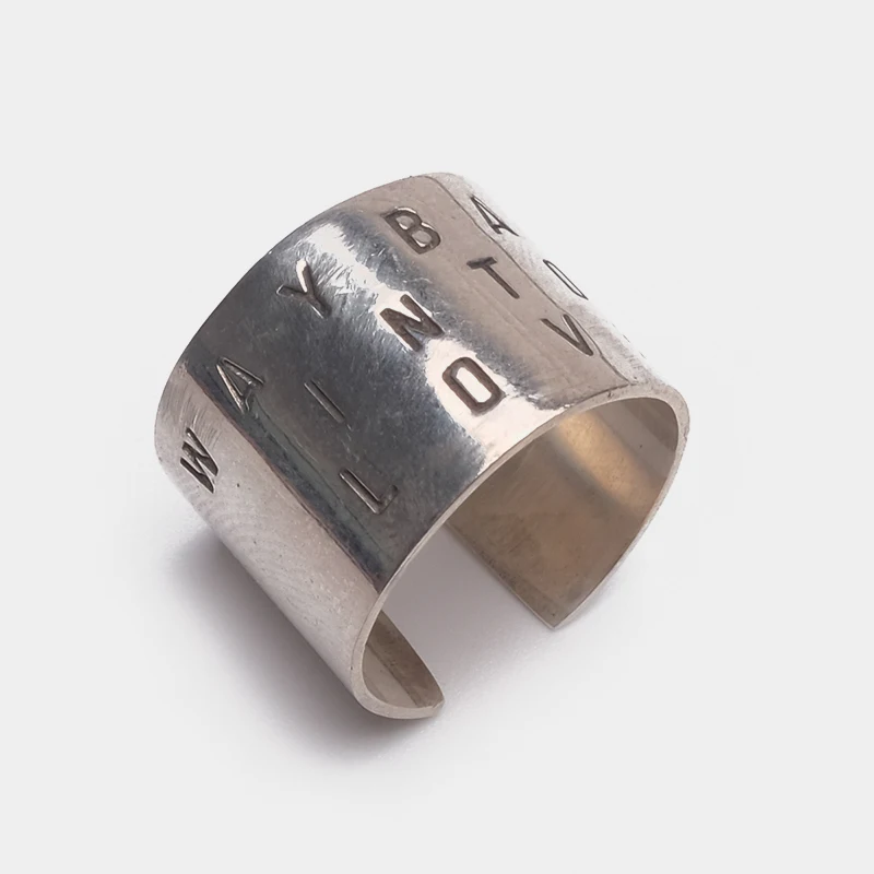 Local focal silver 925 надпись дизайн модное металлическое кольцо