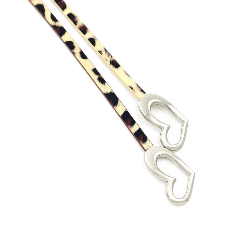 D & Новый леопардовый персиковый сердце любовь кожаный браслет для женщин модный