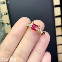 kjjeaxcmy fine jewelry 925 sterling silver inlaid natural ruby gemstone female ring support detection trendy