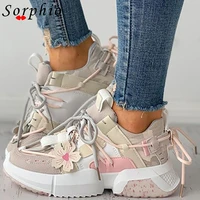 female lace up flower design flats casual breathable mesh fashion comfy shoes woman 2021 hot sale brand design running gym sweet