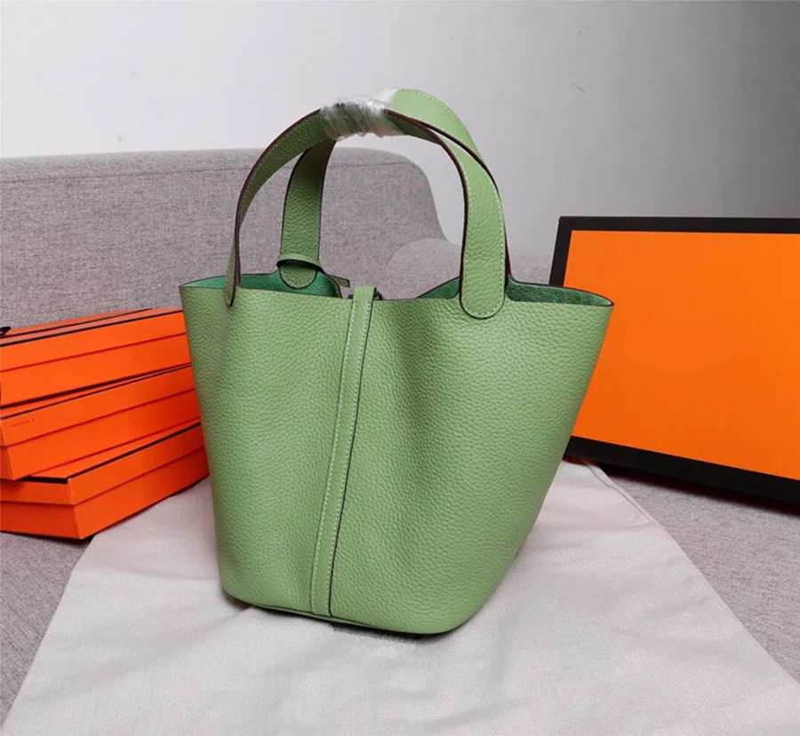 

Luxury designer handbag senior women's handbag HH basket leather purse large capacity shoulder bag