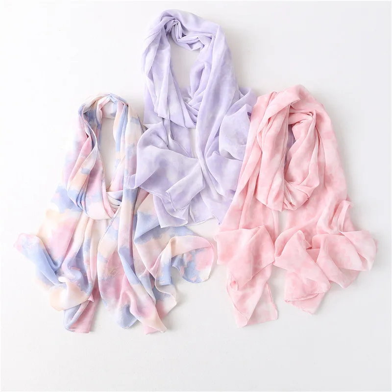 Шифоновый хиджаб с принтом 2022x50 см | Тематическая одежда и униформа