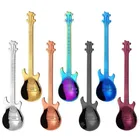 7 Цвета красивые нержавеющая сталь гитара Музыка в форме сердца любви ложка для чая и кофе детская ложка для кофе, чая, Применение аксессуары подарок