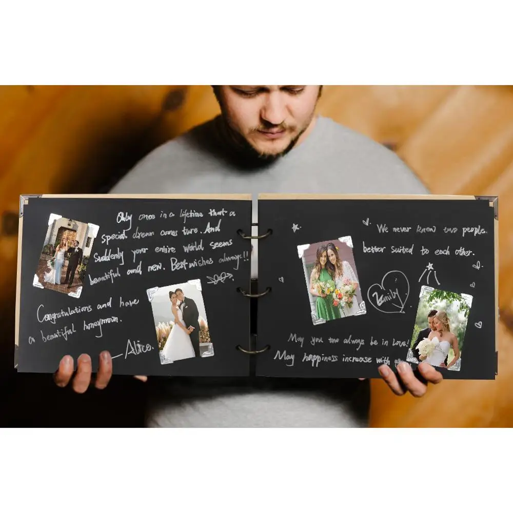 

OurWarm 60 Pages DIY Wedding Photo Album Kraft Paper Guest Book Anniversary Birthday Gifts Travel Memory Book Album Scrapbook