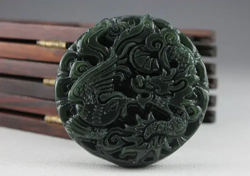 Ювелирные изделия LETSFUN из натурального нефрита дракона и феникса Longfeng | Украшения