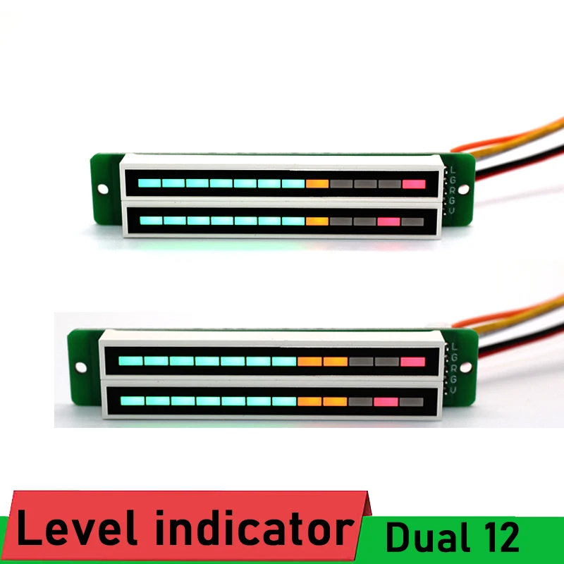 Двойной индикатор уровня 12 светодиодный стерео усилитель мощности громкость