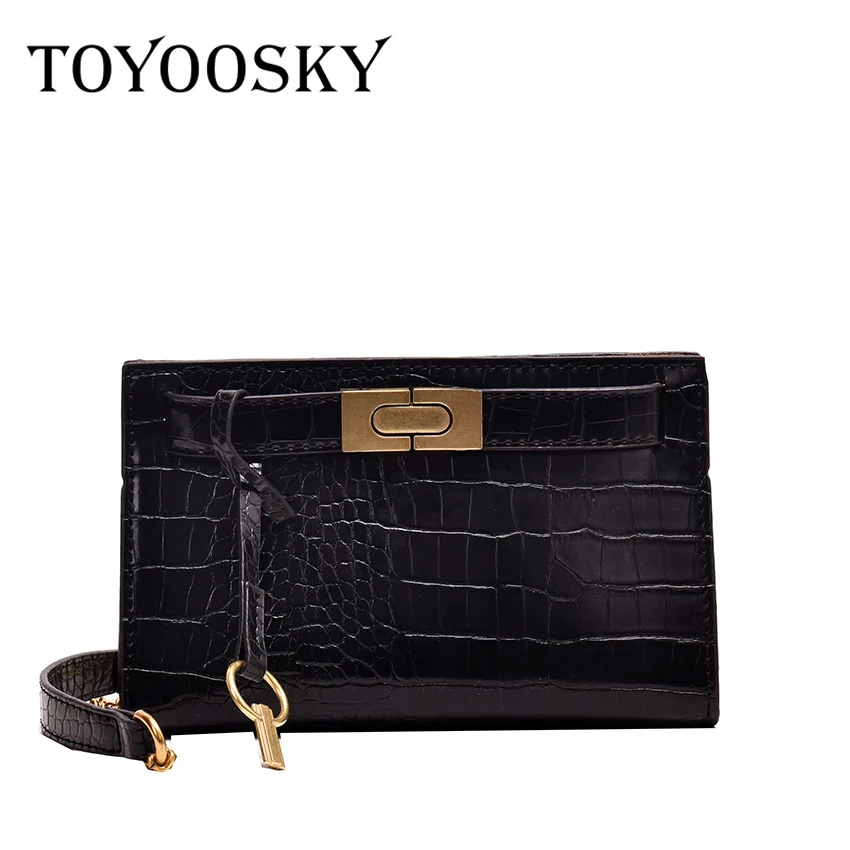 TOYOOSKY, модные женские сумки, Крокодиловая Кожа, сумка на плечо, противоугонная застежка, женские сумки через плечо, офисные, свадебные, маленькие, с клапаном