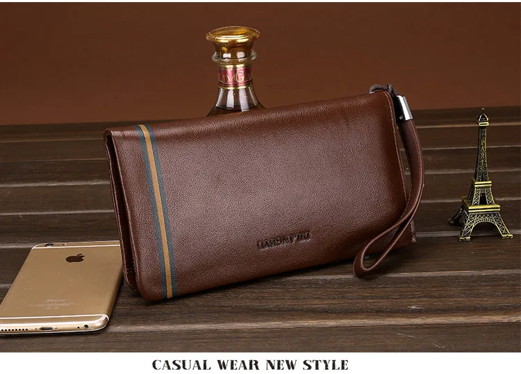 

Genuine Leather Men's Business Top Leather Handbags, Casual Leather Wallets, Long Handbags, Grab Men's Bags, Men's Bags. Solid