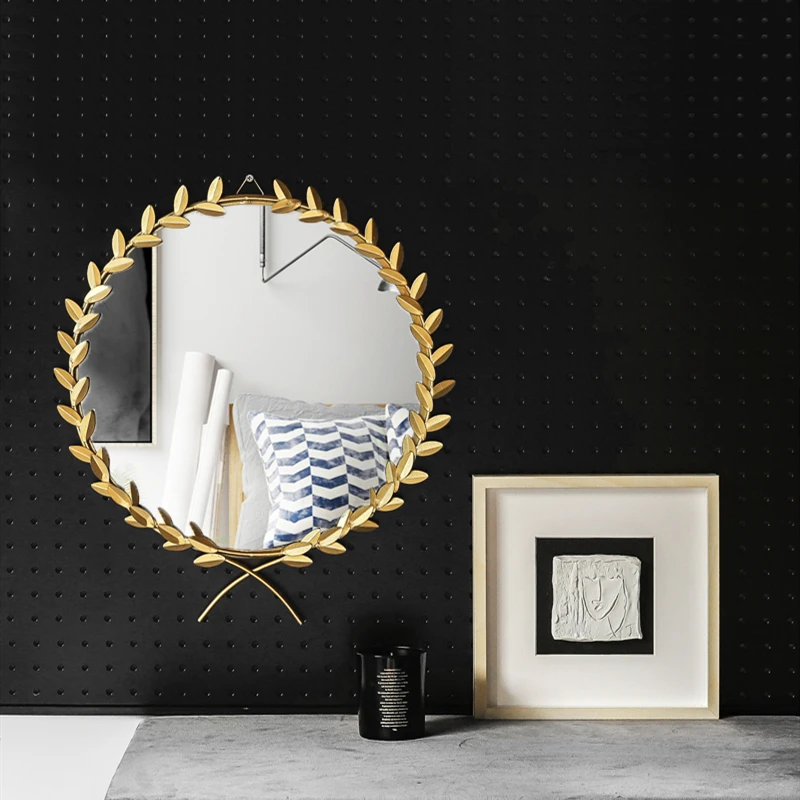 Металлическое круглое зеркало для макияжа Северной Европы подвесное украшение