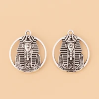 30pcslot tibetan silver egypt egyptian pharaoh king charms pendants 2 sided for necklace jewelry making accessories