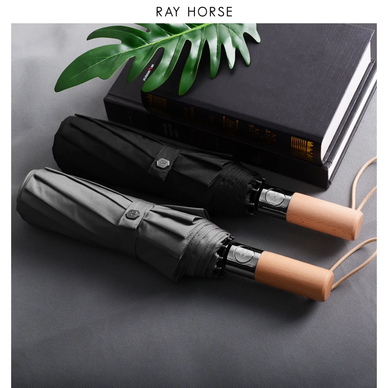 Зонт мужской RAYHORSE 10K 3 складной автоматический для работы от солнца и дождя -