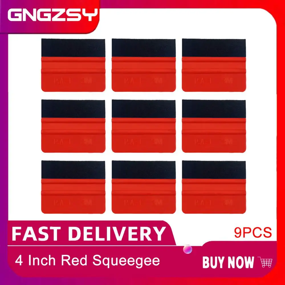 9 шт. красный Ракель пластиковый 4 дюйма войлочный край из Углеродного Волокна