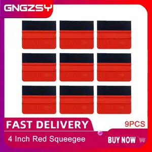 9 шт. красный Ракель пластиковый 4 дюйма войлочный край из Углеродного Волокна Виниловый скребок наклейки для автомобиля стикеры пленка обертывание и тонировка Инструменты 9A76F