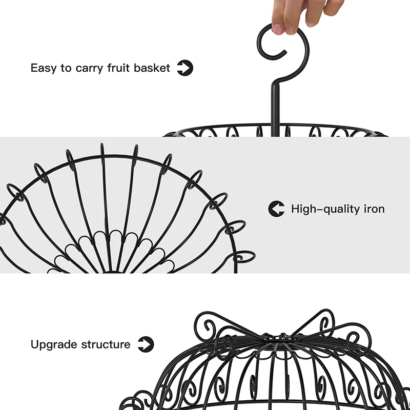 Корзина для фруктов полка хранения 2 шины самодизайнерский органайзер съемная