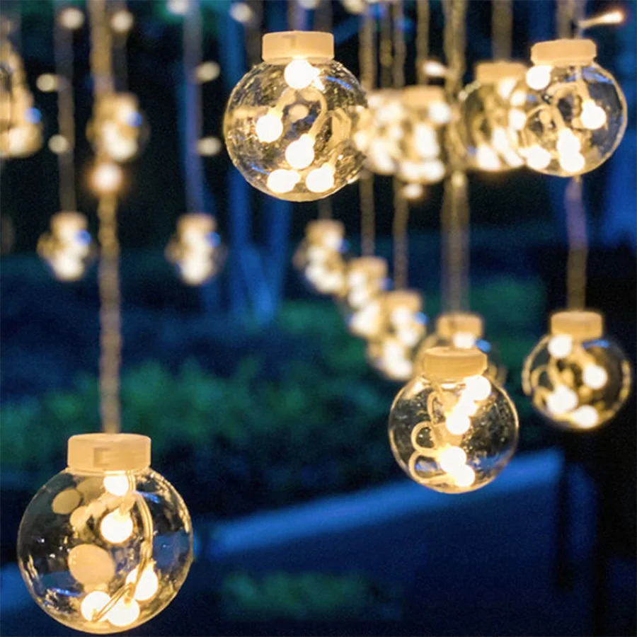 Светодиодные занавески шарики звезды сосулька освещение рождественское садовое